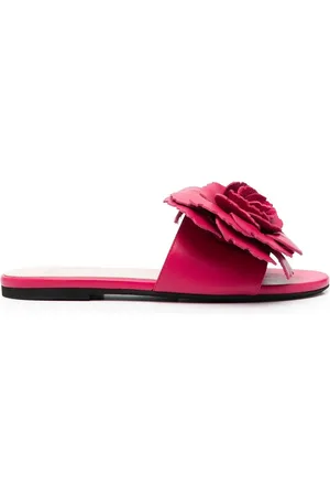 Nº21 Floral-appliqué sandals
