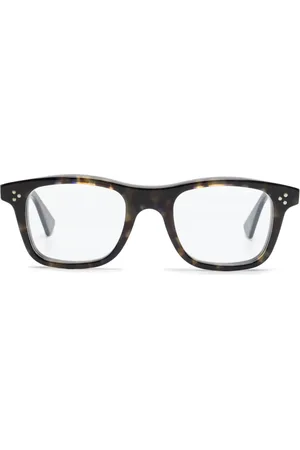 LESCA Tortoiseshell-effect square-frame glasses
