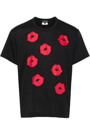 Comme des Garçons Lips-appliqué jersey T-shirt