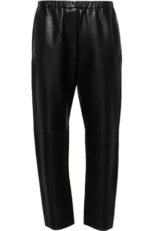 FORTE FORTE Leather tapered trousers