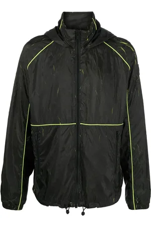 Moose Knuckles Fluorescent-stripe lightweight jacket