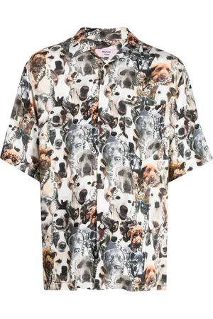MARTINE ROSE Dog-print short-sleeve shirt