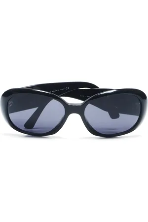 CHANEL 2000 Camellia oval-frame sunglasses