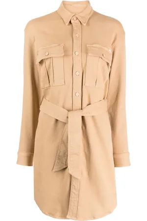 Mother The Cadet belted cotton-blend minidress