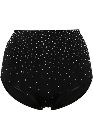 FORTE FORTE Crystal-embellished high-waisted bikini bottoms