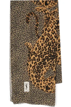 Saint Laurent 1980s leopard-print silk scarf