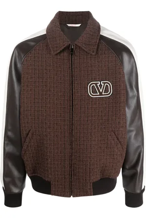 VALENTINO GARAVANI Tweed-panel bomber jacket