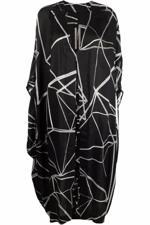 Rick Owens Geometric-print V-neck coat