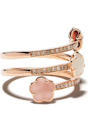 Pasquale Bruni 18kt rose gold Figlia dei Fiori chalcedony, garnet, moonstone and diamond ring