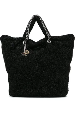 CHANEL 2017-2018 Large Quilted Knit Pluto Glitter satchel