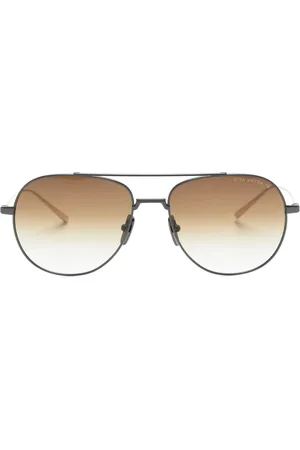 DITA EYEWEAR Logo-print round-frame sunglasses