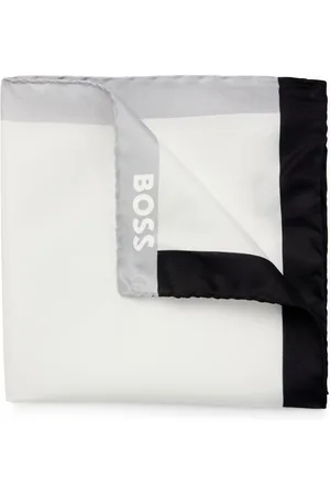 HUGO BOSS Logo-print silk scarf