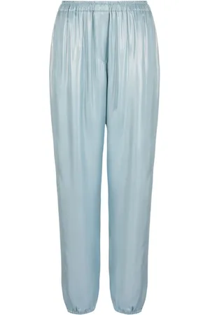 Giorgio Armani Metallic-sheen high-waisted trousers