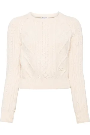 CHANEL 1990-2000s cable-knit wool jumper