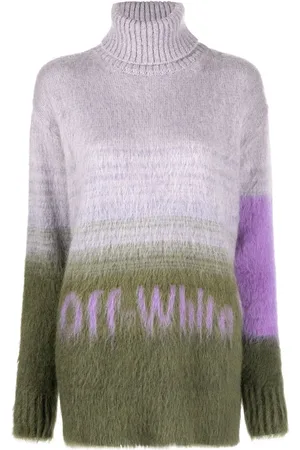OFF-WHITE Intarsia-knit logo roll-neck jumper