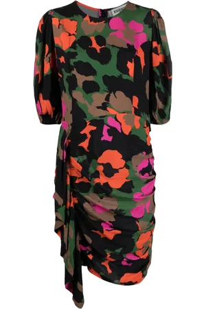 Essentiel Antwerp Floral-print draped-detail dress