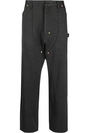 4SDESIGNS Panelled mélange-effect straight-leg trousers