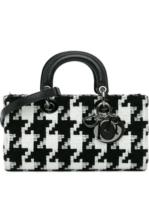 Dior 2022 Medium Canvas Macro Houndstooth Lady D Joy satchel
