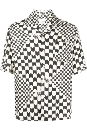 Rhude Two-tone geometric-print shirt