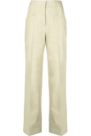 Calvin Klein High-waisted straight cotton trousers