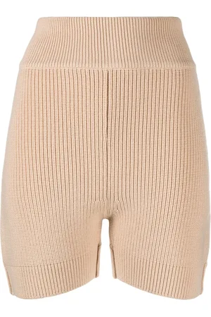 Patou Ribbed-knit high-waisted shorts