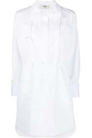Fendi Drawstring-waist cotton dress