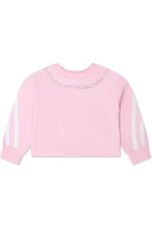MONNALISA Crystal-embellished logo-print sweatshirt
