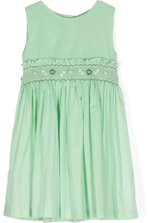 SIOLA Floral-embroidered flared dress