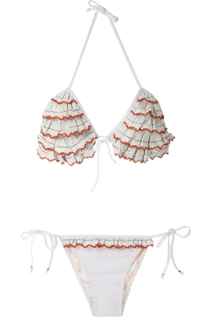 AMIR SLAMA Ruffled triangle bikini set