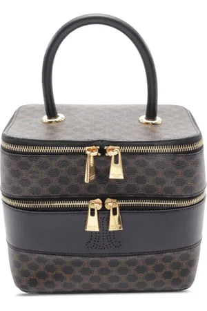 Céline 2000-2024 Macadam Coated Canvas Double Zip vanity bag