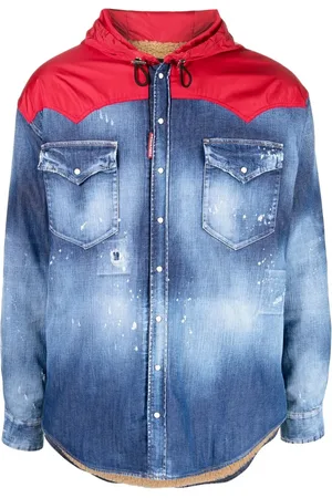 Dsquared2 Hooded hybrid denim jacket