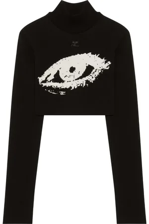 Courrèges The Eye fine-ribbed cropped jumper