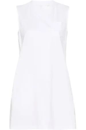 SACAI Pleat-detail cotton minidress