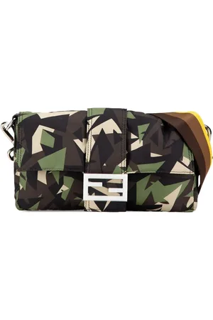 Fendi 2000-2010 Nylon Camouflage Convertible Baguette satchel