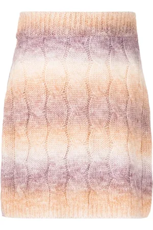 Rokh Striped cable-knit mini skirt