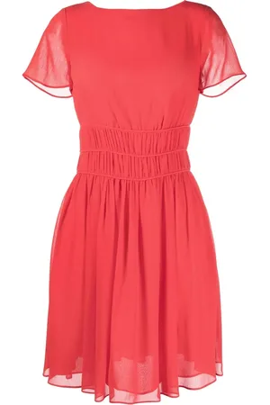 Emporio Armani Ribbed-waist A-line dress