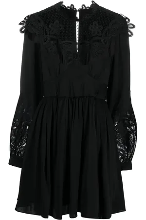 Self-Portrait Guipure-lace empire-line dress