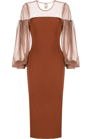 ULLA JOHNSON Milla sheer-panelling ribbed dress