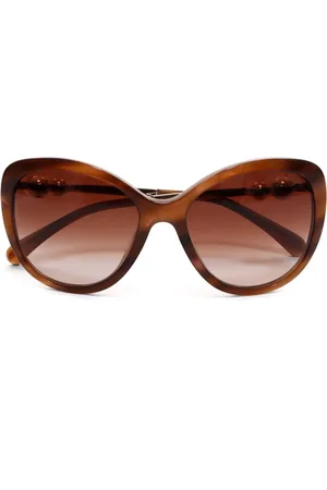 CHANEL 2000s faux-pearl detailing gradient sunglasses