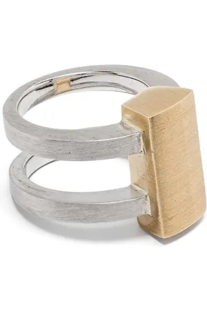 TOM WOOD 9K yellow and recycled silver Vault Shield ring