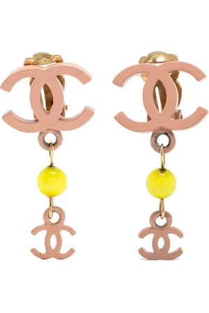 CHANEL 2006 CC-logo dangle clip-on earrings