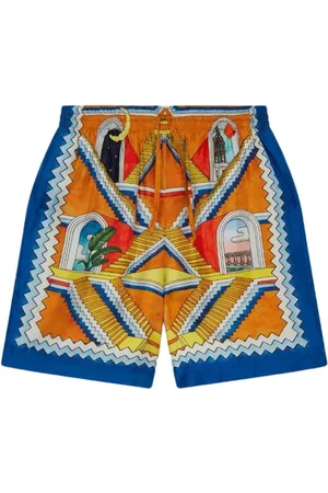 Casablanca Escalier Infini silk shorts