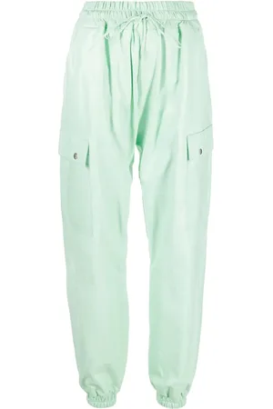LISKA Drawstring leather track pants
