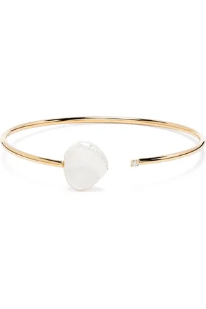 JIA JIA 14kt yellow pearl and diamond open-cuff bracelet