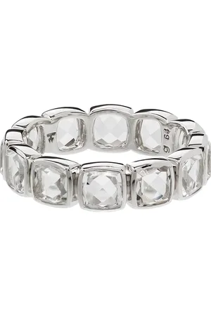 TOM WOOD Cushion Band Rock crystal-embellished ring