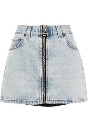haikure Zip-front denim miniskirt