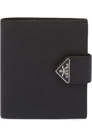 Prada Saffiano logo-plaque wallet