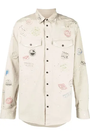 Dsquared2 Paint-print stamp-design shirt