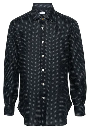 Kiton Patterned linen shirt