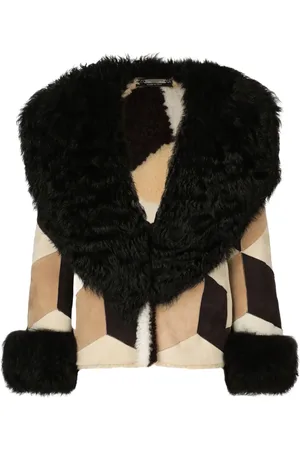 Dolce & Gabbana Patchwork-design long-sleeve coat